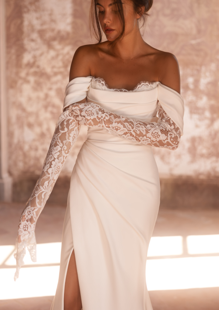 Das Brautkleid Amelia vom Hersteller Yedyna, im Brautmodengeschäft Die Braut in Mannheim