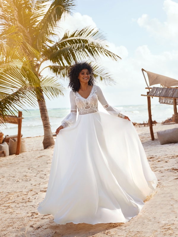 Das Brautkleid Blondelle vom Hersteller Hervé Paris, im Brautmodengeschäft Die Braut in Mannheim