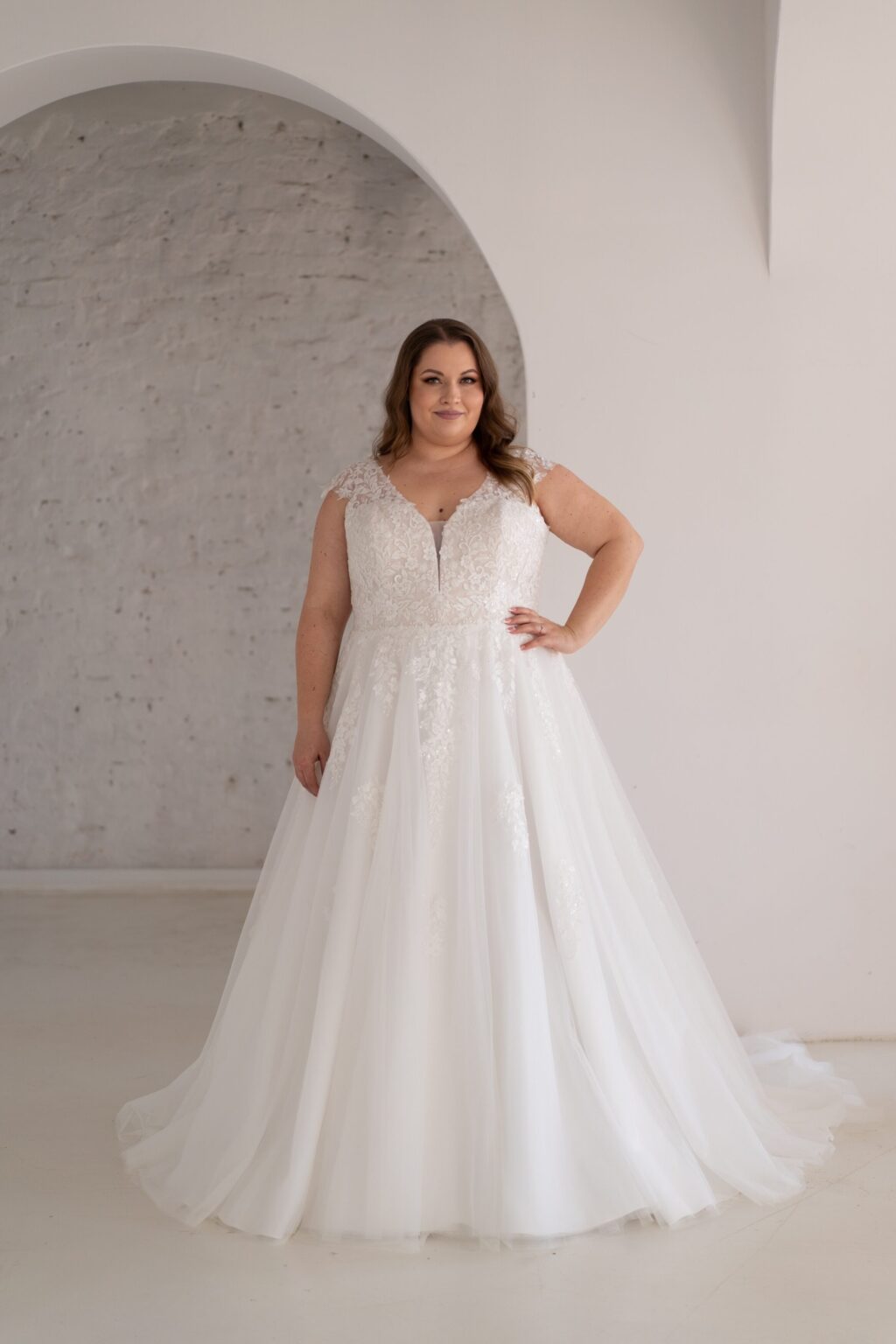 Das Brautkleid Remi vom Hersteller La Sabina, im Brautmodengeschäft Die Braut in Mannheim